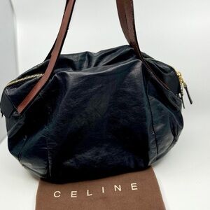 Celine Black Leather Shoulder Bag